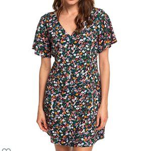 Roxy Printed Short Sleeve Buttoned Dress